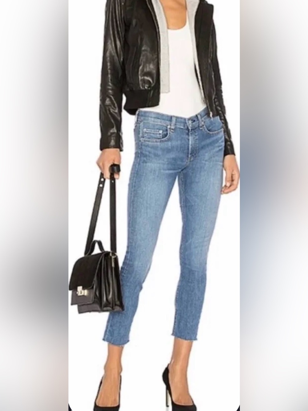 rag & bone Light Blue Ankle Cropped Women's Jeans Sz 31 Lucky Rouge